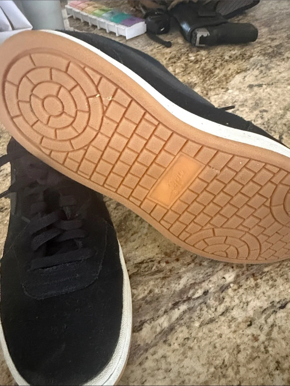 Nike women's Black Suede Low-Top Sneakers with White Sole